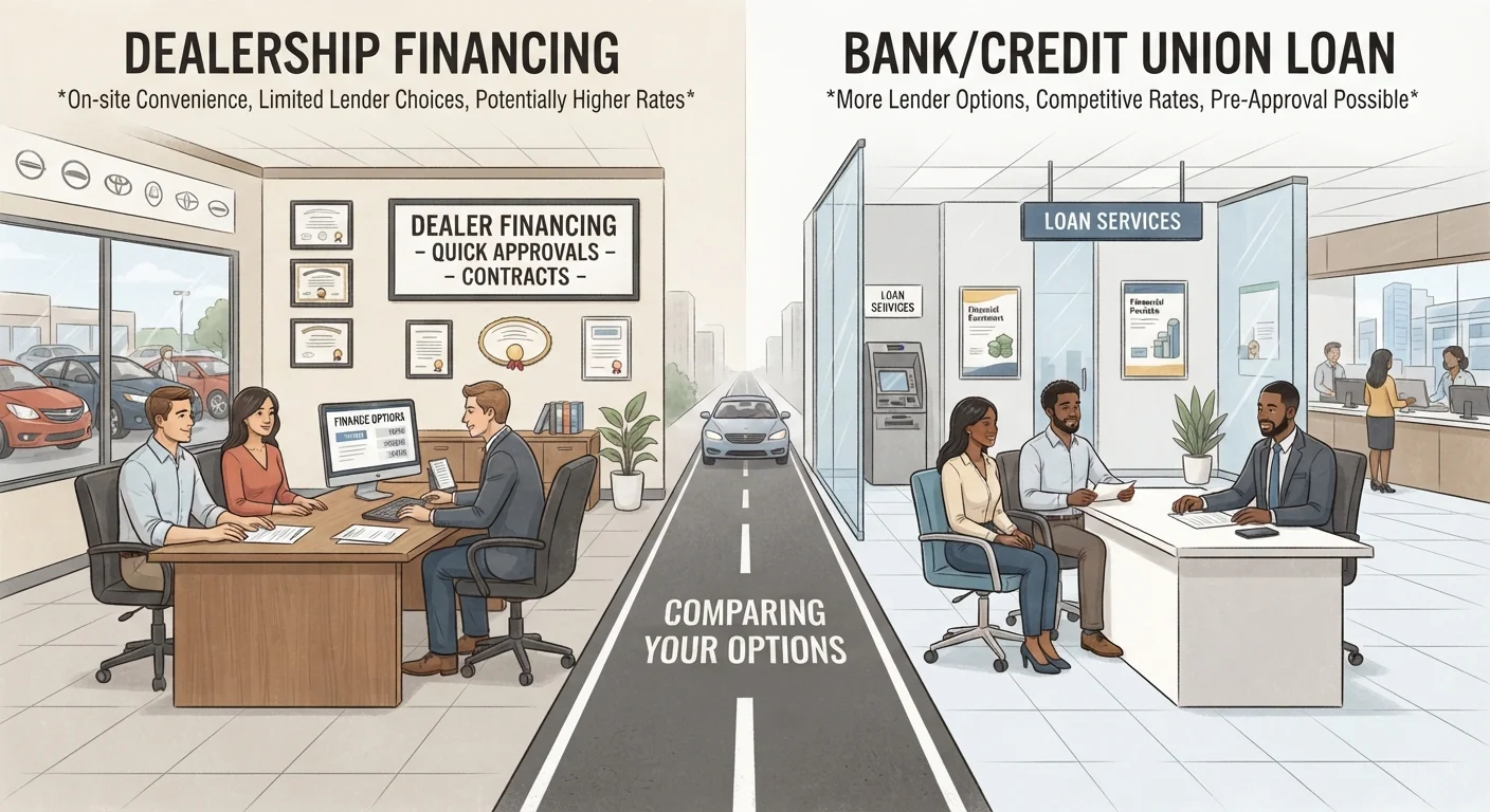 Financing Through a Dealer vs. Your Own Bank or Credit Union