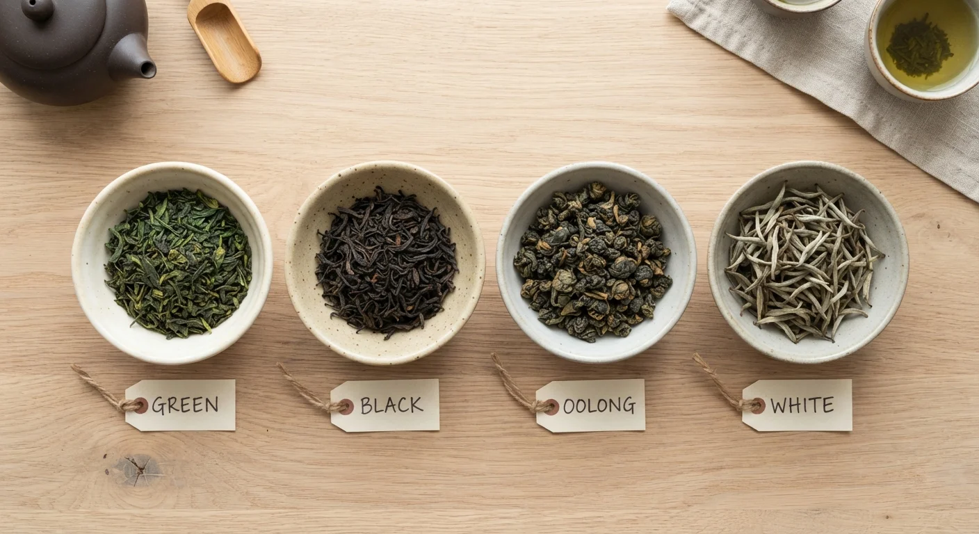 Green Tea, Black Tea, Oolong, and White Tea: One Plant, Four Stories